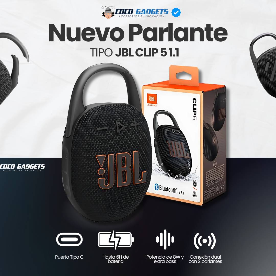 🎶Parlante JBL Clip 5 (1.1) 💯 - Cocogadgets