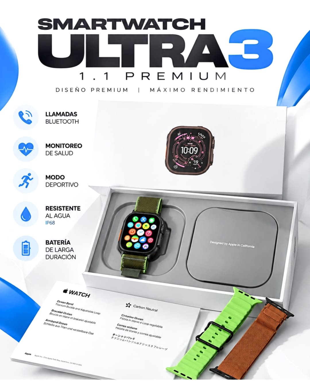Smartwatch Ultra 3 Max - contramarcado APPLE (Premium 49mm)