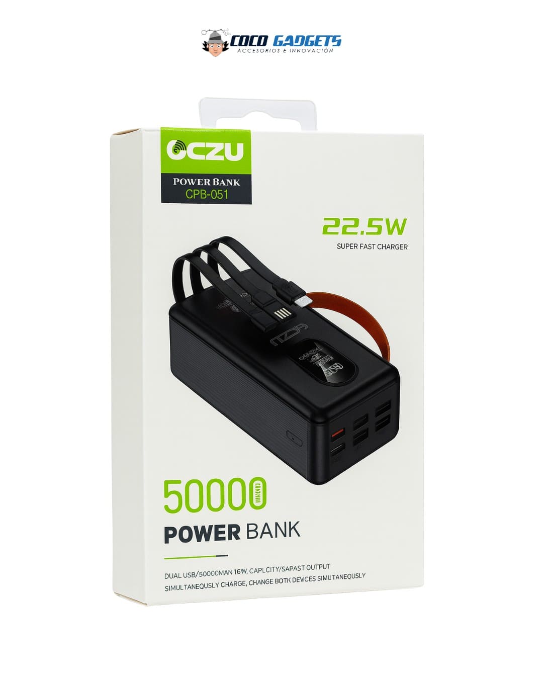 MEGA POWERBAK 50.000 MaH + 8 puertos ultra rapida