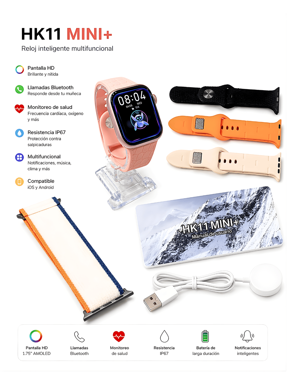 Smartwatch HK11 MINI+ (Premium Amoled) 🥇