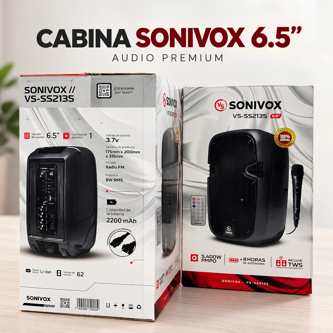 🔊 Cabina de Sonido Sonivox SV-2135 de 6.5