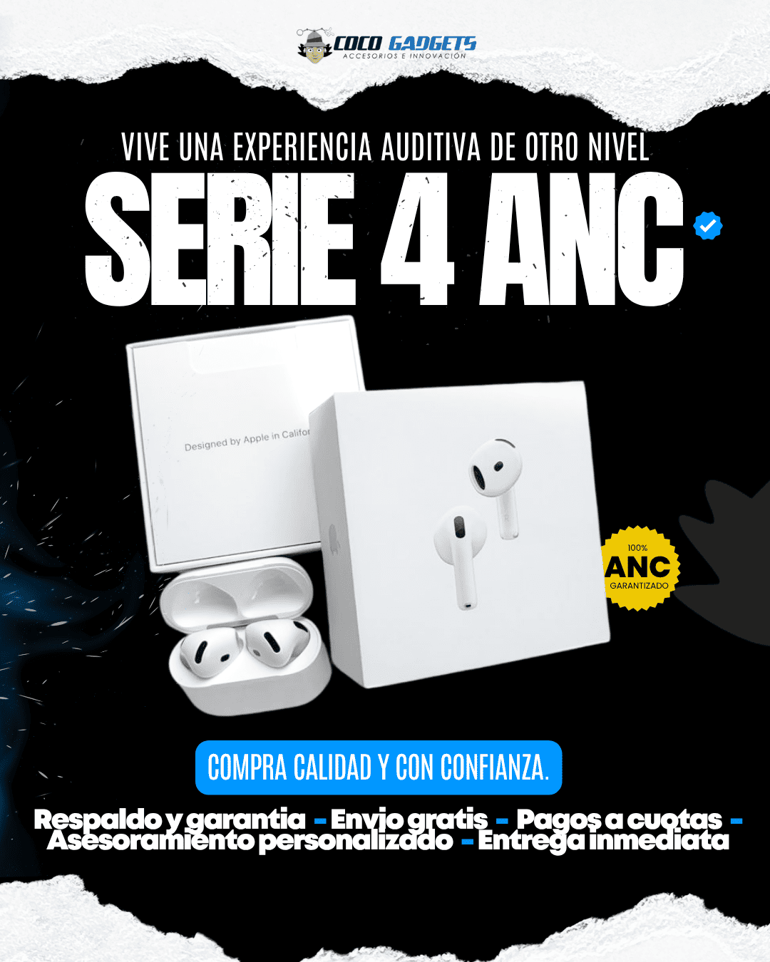 🎧AirPods Serie 4 ANC (1.1) 🤩 - Cocogadgets
