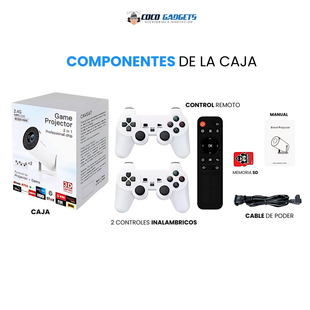Proyector + consola M300 Max🔥4K - Cocogadgets