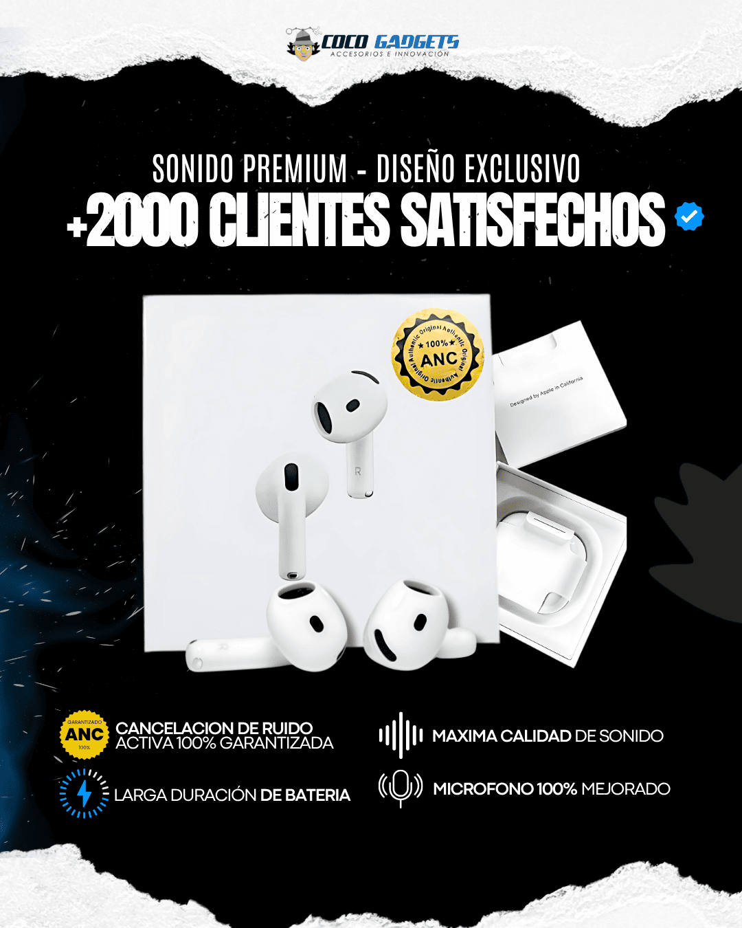 🎧AirPods Serie 4 ANC (1.1) 🤩 - Cocogadgets