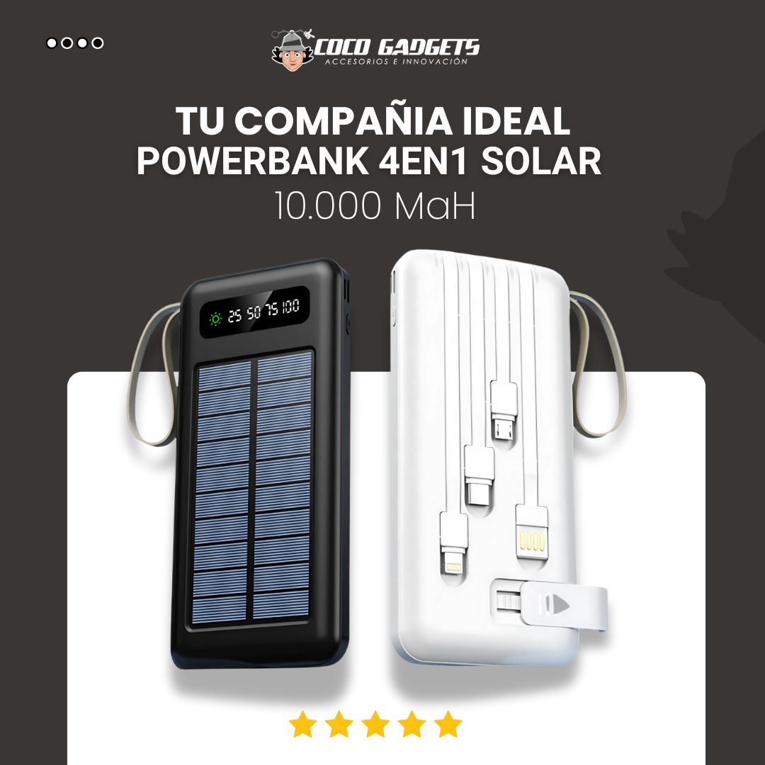 Ultra PowerBank 4en1 Solar 10.000 MaH 🔋 - Cocogadgets