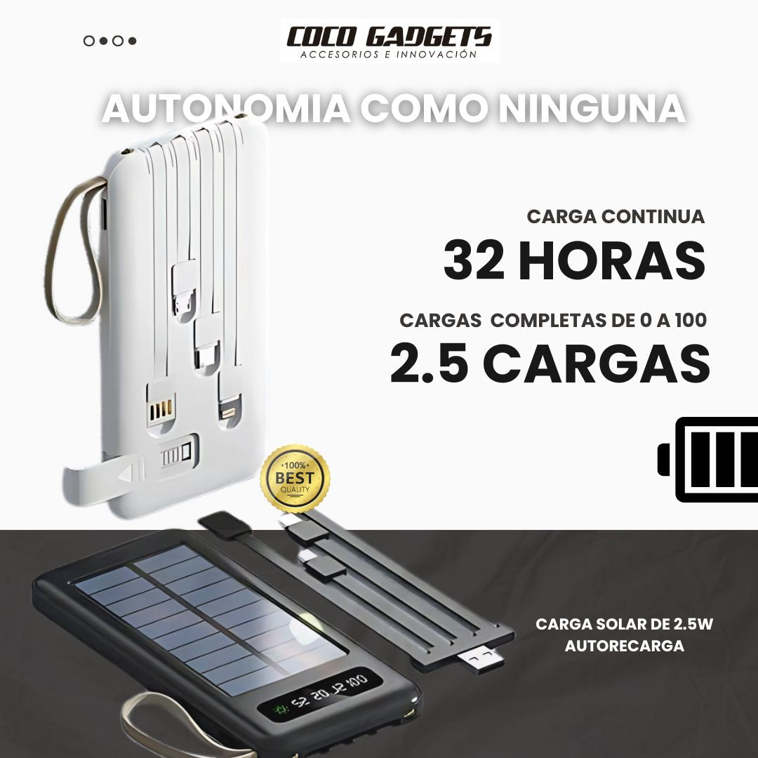 Ultra PowerBank 4en1 Solar 10.000 MaH 🔋 - Cocogadgets
