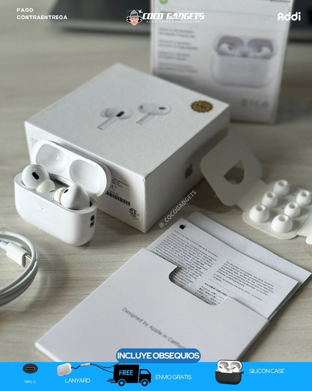 Combo Max ⌚️ 🎵 AIRPODS PRO 2 ANC + HK10 PRO MAX+ Y OBSEQUIOS - Cocogadgets